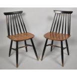 A Pair of 1960's Spindle Back Kitchen Chairs