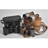 A Pair of Early 20th Century Dollond Binoculars Together with a Leather Cased Pair of Dollond