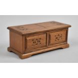 A Mid 20th Century Oak Novelty Musical Box by Tallent in the Form of a Oak Panelled Chest with