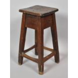 A Vintage Square Topped Stool, 65cm high