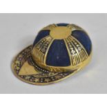 A Reproduction Novelty Brass Pin Cushion in the Form of a Victorian Jockey's Cap, 5.5cm Long