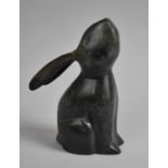 A Patinated Bronzed Study of a Seated Rabbit, 16cm high