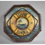 A Large Octagonal Wall Hanging in the Form of Titanic Lifebelt, 65cm Diameter