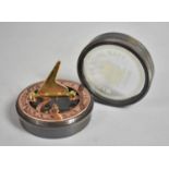 A Reproduction Brass Cased Circular Combination Compass and Sundial as Made by Elliot Bros. for