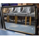 A Ebonised Aesthetic Influenced Rectangular Wall Mirror, 95cm Wide