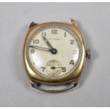 A 9ct Gold Vintage Cyma Wrist Watch, Condition Issues and No Strap, Working Order