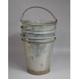 A Collection of Five Vintage Galvanized and Metal Buckets