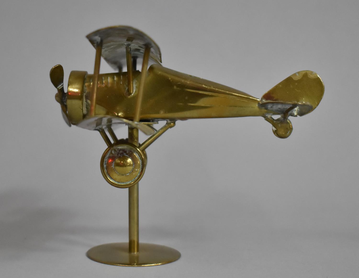 A WWI Brass Model of a Sopwith Camel, 14cm Wide - Bild 4 aus 5