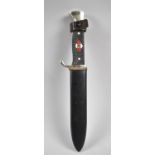 A Reproduction Nazi Dagger, the Blade Inscribed 'Blut Und Ehre' with Scabbard, 26cm Long