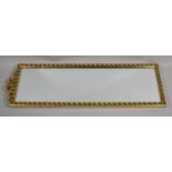 A Mid 20th Century Rectangular Dressing Mirror with Bow Finial, 99x32cm