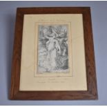 A Framed 17th Century Engraving, Judith, Inscribed Verso P Mariette 1673, 15x9cm