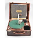 A Vintage Concert Grande Wind-up Gramophone with Two 78rpm Records, Working Order