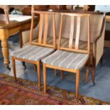 A Pair of 1970's Danish Side Chairs with Tapestry Seats, Label for Danish Overseas Furniture