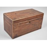 A 19th Century Inlaid Mahogany Three Division Tea Caddy of Rectangular Form, 25.5cm wide, in Need of