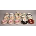 A Collection of Various Cabinet Cups and Saucers to include Three Paragon Pink and Gilt Floral