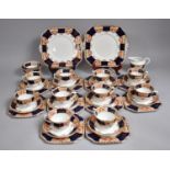 An Edwardian Imari Pattern Tea Set by Royal Vale to comprise Ten Cups, Saucers and Side Plates,