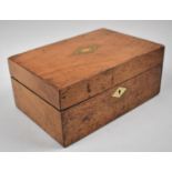 A Late Victorian/Edwardian Inlaid Walnut Workbox with Fitted Removable Tray Containing Various