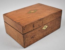 A Late Victorian/Edwardian Inlaid Walnut Workbox with Fitted Removable Tray Containing Various