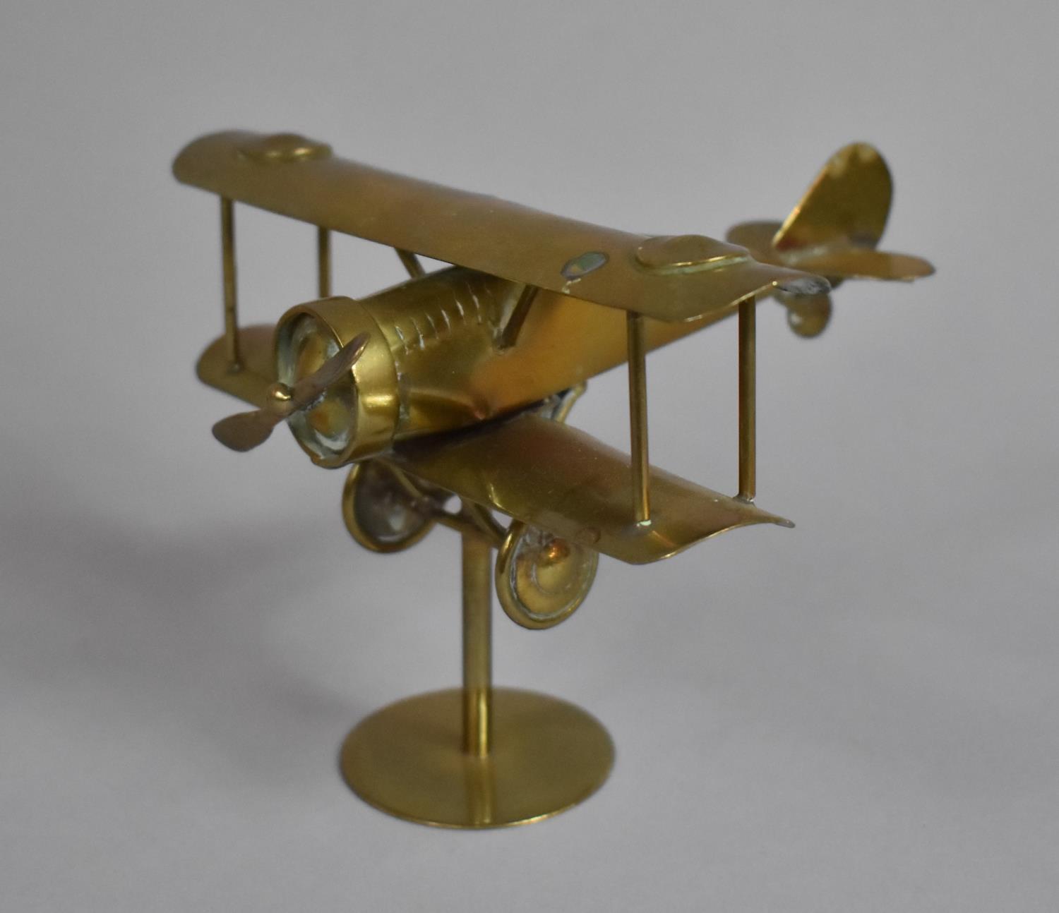 A WWI Brass Model of a Sopwith Camel, 14cm Wide - Bild 3 aus 5