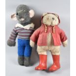 A Vintage Paddington Bear and Roland Rat, 56cm high