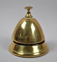 A Vintage Brass Counter Top Reception Bell, 8cm Diameter