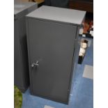 A Bisley Steel Office Cabinet with Key, Handle Requires Re Fixing 44cm wide and 91cm high