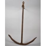 A Vintage Cast Iron Ship's Anchor, 76cm High