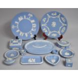 A Collection of Various Wedgwood Jasperware to include Tray, Dishes, Lidded Pots, Plates Etc (12
