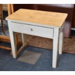 A Painted Side Table with Single Drawer, 76cm wide