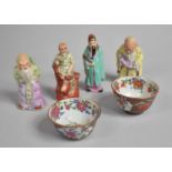 A Collection of Chinese Items to Include Figures and Teabowls