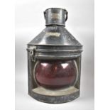 A Late Victorian Ship's Port Light by Chandler Lindsay & Co., London, 63cm High, Missing Oil Burner