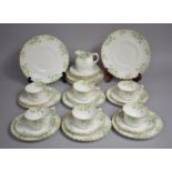 An Edwardian Crown Staffordshire Blue Floral Decorated Tea Set to comprise Six Cups, Nine Saucers,