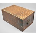 A Vintage Scumble Glazed Card Filing Box, 25cm wide and 40cm deep