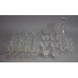 A Collection of Various Cut Glass Wares to include Decanter, Glasses, Tumblers Etc