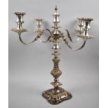 A Large Sheffield Plated Four Branch Candelabra, 55cm high