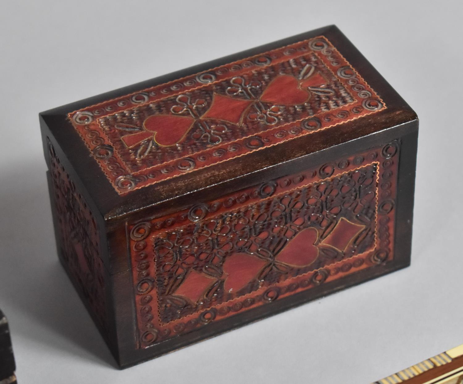 A Collection of Four Wooden Boxes to Include Ebonised Musical Example, Visakhapatnam, Card Box and - Bild 5 aus 5