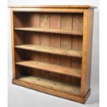 A Nice Quality Edwardian Oak Three Shelf Open Bookcase with Studded Decoration, 107cm wide