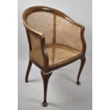 A Mid 20th Century Bergere Tub Chair on Cabriole Front Supports