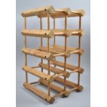 A Wooden 12 Bottle Wine Rack