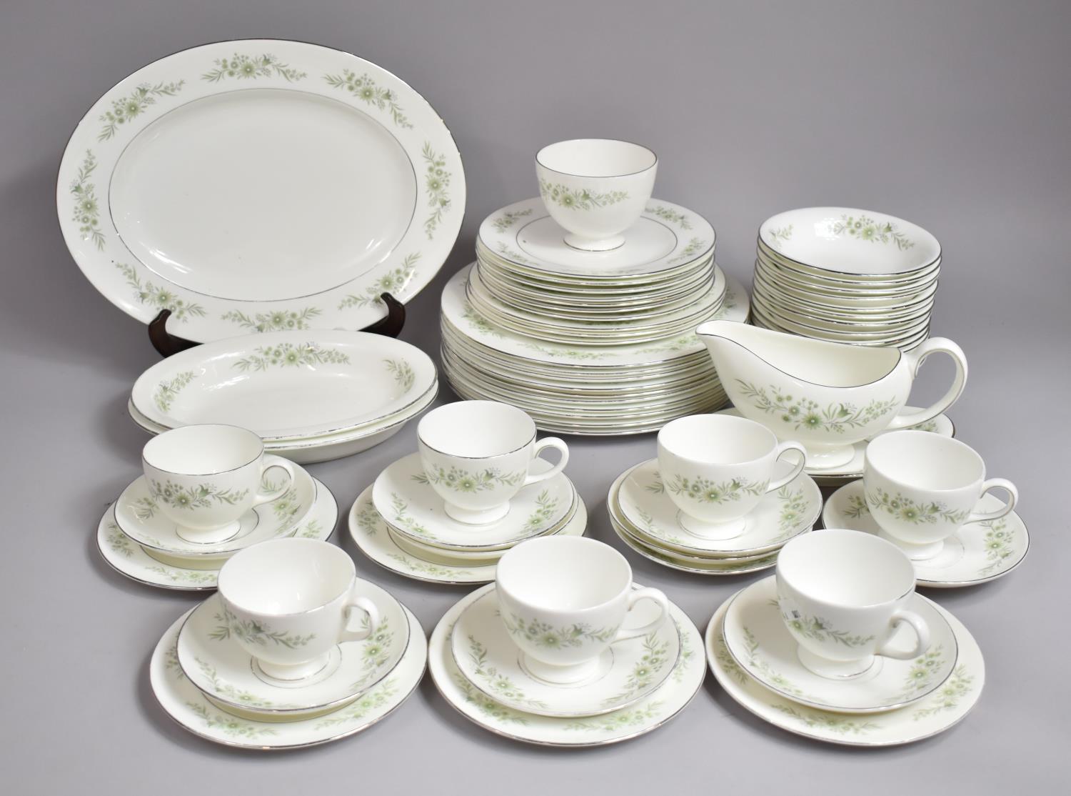 A Wedgwood Westbury Part Dinner and Tea Service to include Large and Small Plates, Oval Platter,