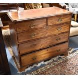 A 19th Century Mahogany Chest of Two Short and Three Long Drawers, for Restoration, 102cm wide