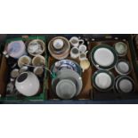 Three Boxes of Various Kitchen Ceramics, Plates, Bowls, Jugs, Storage Jars etc