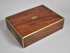 An Edwardian Mahogany Brass Mounted Workbox with Inset Side Brass Handles in the Campaign Style,