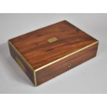 An Edwardian Mahogany Brass Mounted Workbox with Inset Side Brass Handles in the Campaign Style,