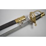 A Reproduction Confederate Sword From the American Civil War with Brass Guard and Brass Mounted
