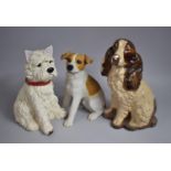 Three Large Dog Ornaments, Spaniel 41cm high