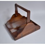 A Reproduction Mahogany Two Division Cutlery Tray with Turned Handle, 30cm x 35cm