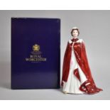 A Royal Worcester Figure in Celebration of the Queen's 80th Birthday, With Original Box