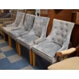 A Set of Four Modern Buttoned Upholstered Side Chairs