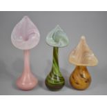 Three Jack in The Pulpit Studio Glass Vases by Alum Bay Glass, Isle of Wight